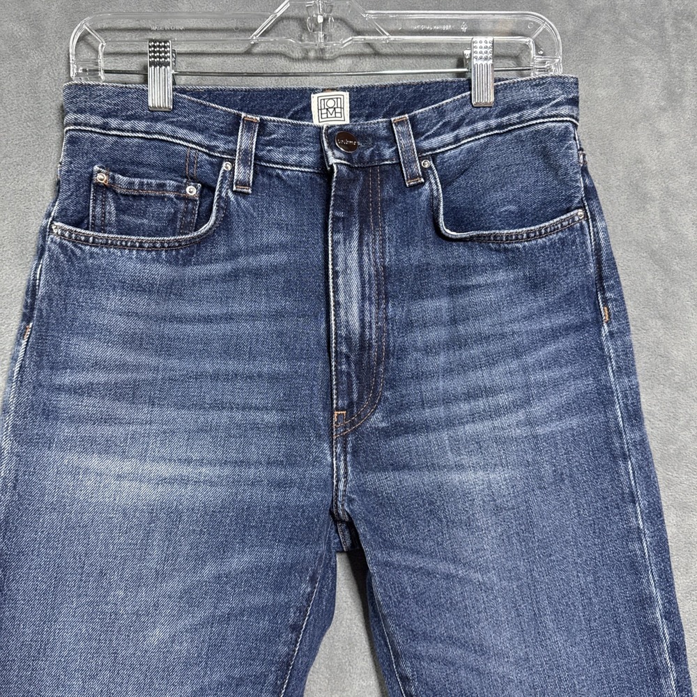TOTEME Studio Women's Straight Fit High Waist Denim Jeans Blue Size 28X32